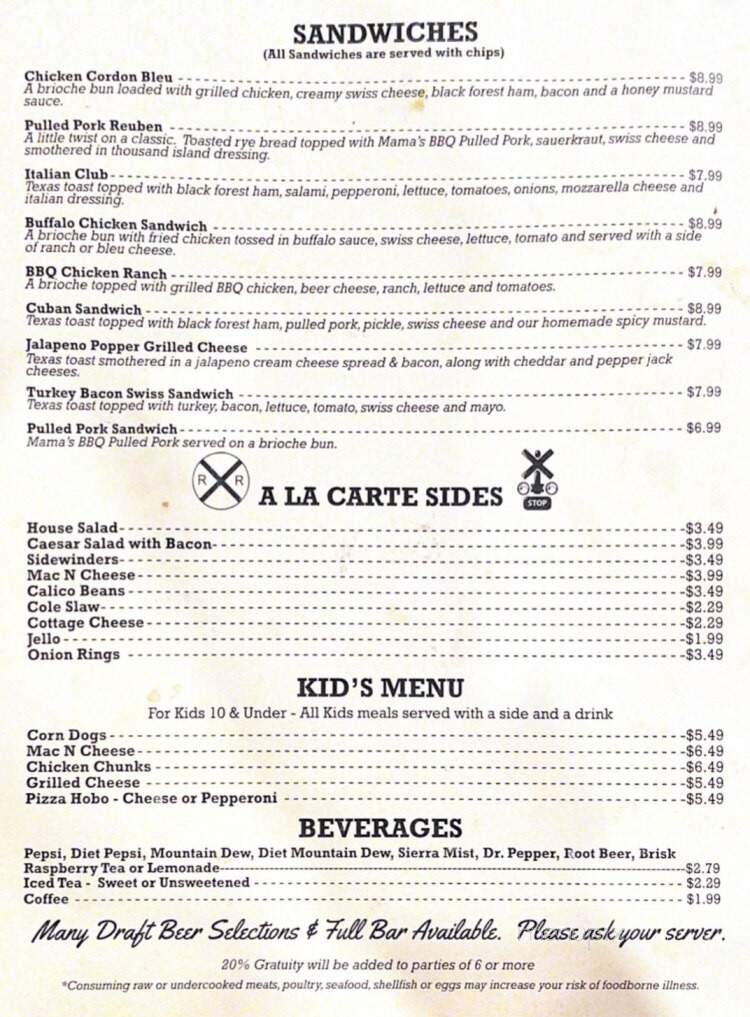 The Side Rail - Wapakoneta, OH menu_pic