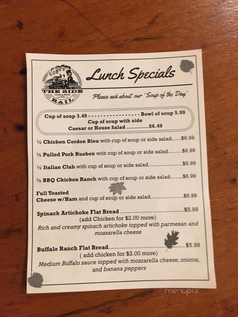 The Side Rail - Wapakoneta, OH menu_pic