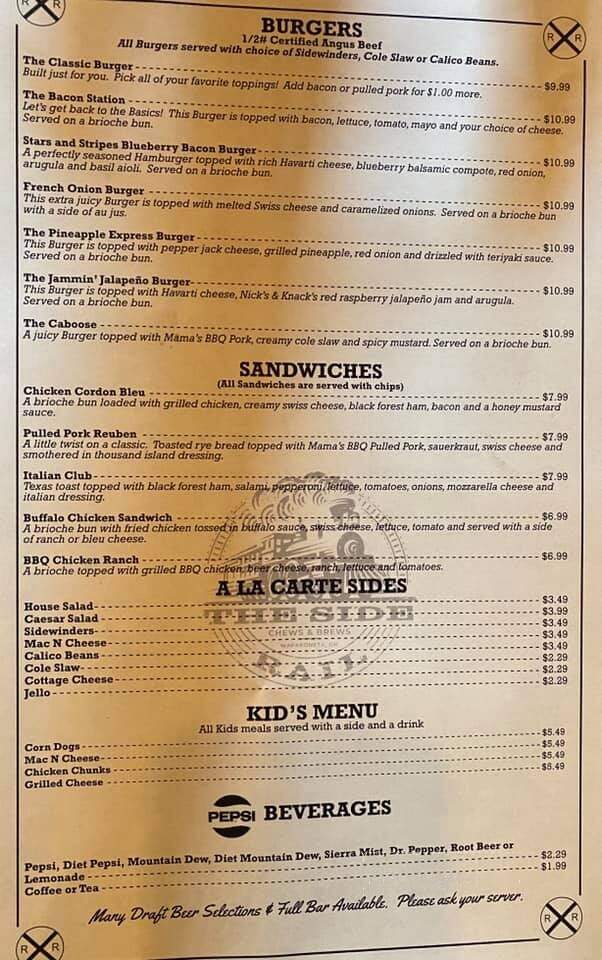 The Side Rail - Wapakoneta, OH menu_pic