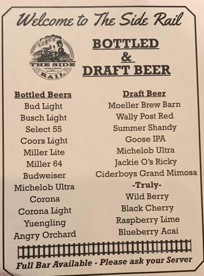 The Side Rail - Wapakoneta, OH menu_pic