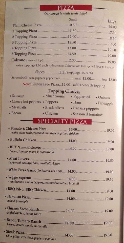 New York Pizzeria - Waterville, NY menu_pic