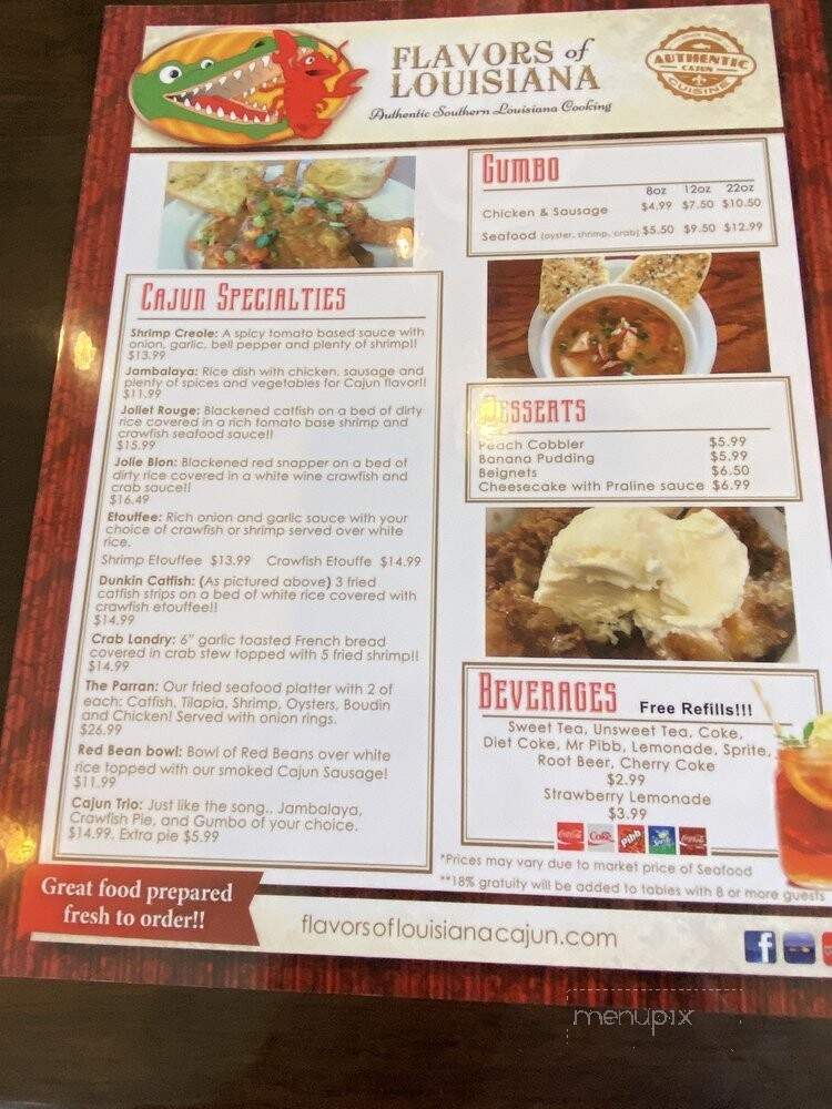 Flavors of Louisiana - Avondale, AZ menu_pic