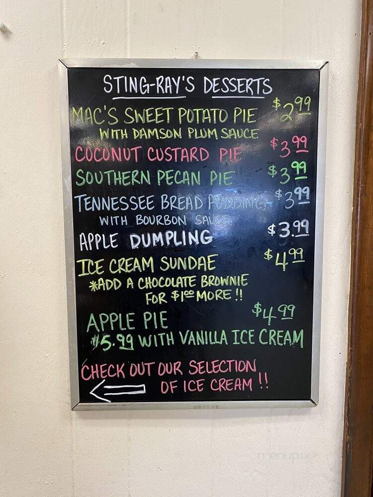 Sting-Ray's Restaurant - Cape Charles, VA menu_pic