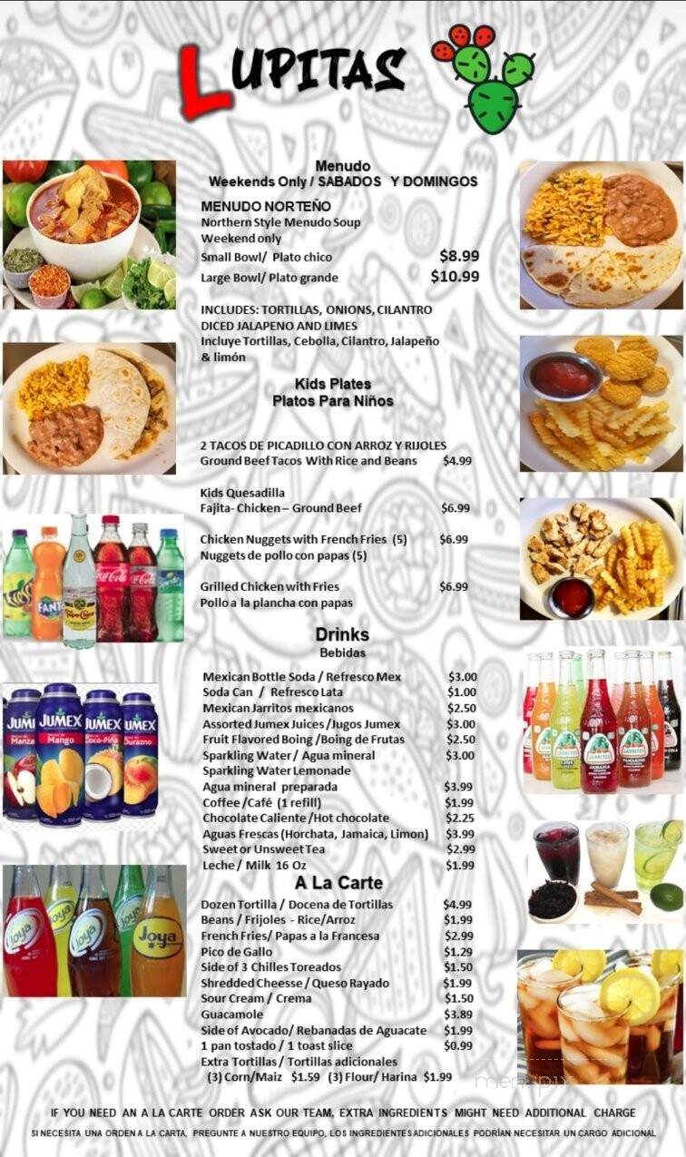 Lupitas Bakery & Restaurant - Waco, TX menu_pic