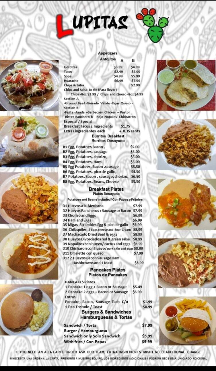 Lupitas Bakery & Restaurant - Waco, TX menu_pic
