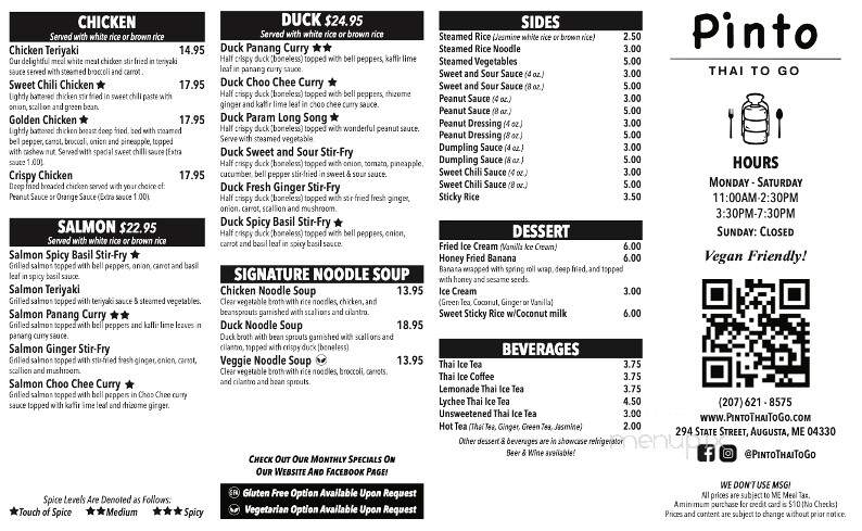 Pinto Thai To Go - Augusta, ME menu_pic