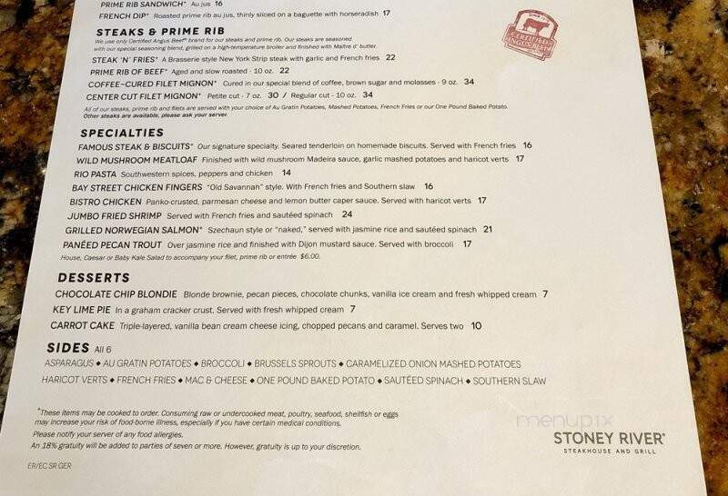 Stoney River Steakhouse and Grill - Germantown, TN menu_pic