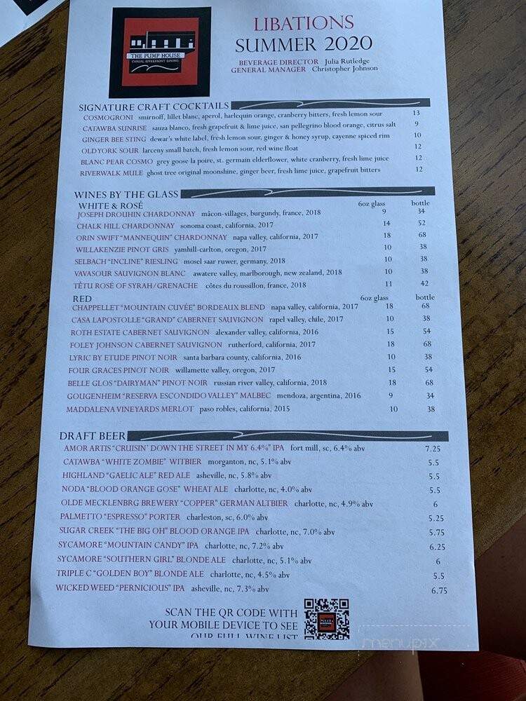 The Pump House - Rock Hill, SC menu_pic