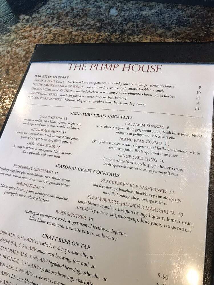 The Pump House - Rock Hill, SC menu_pic
