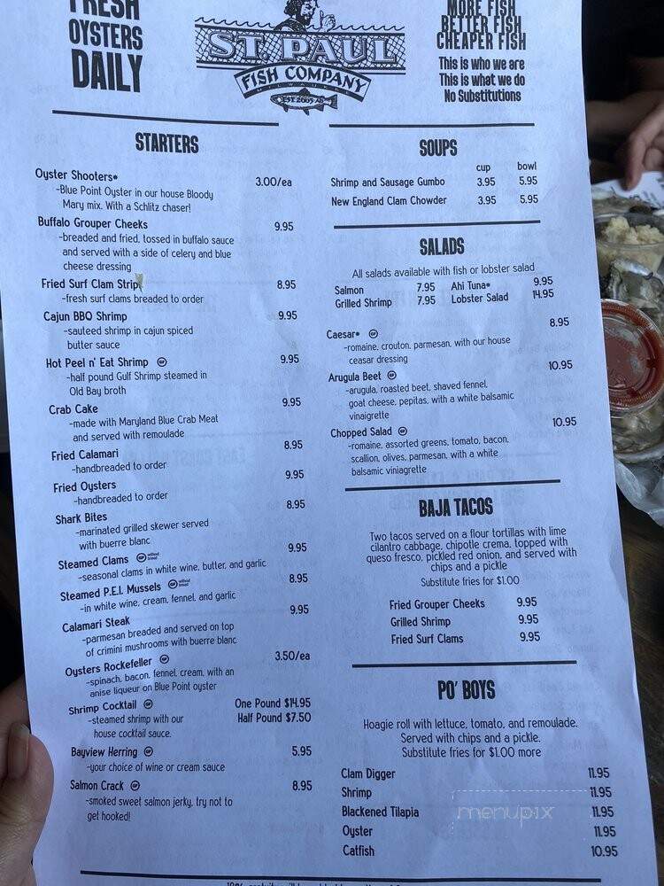 St. Paul Fish Company - Mequon, WI menu_pic