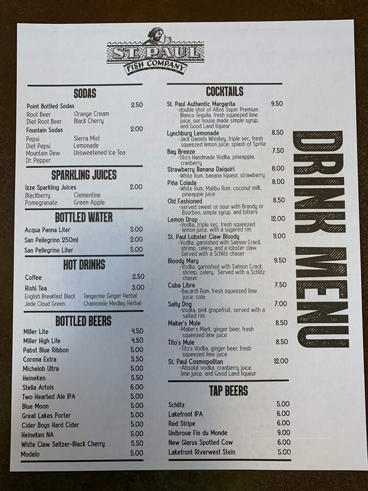 St. Paul Fish Company - Mequon, WI menu_pic