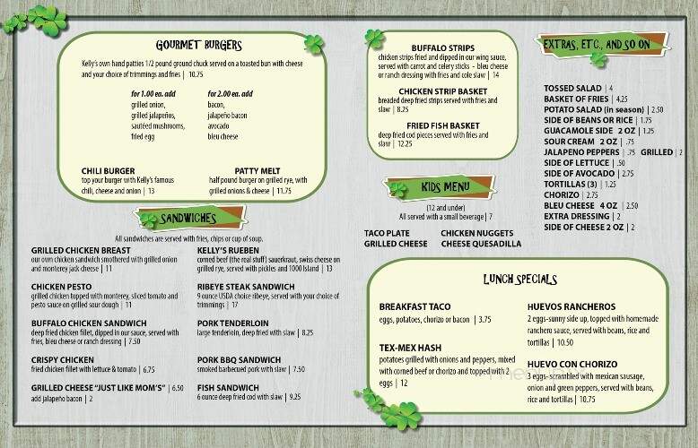 Kelly's - Sterling, IL menu_pic