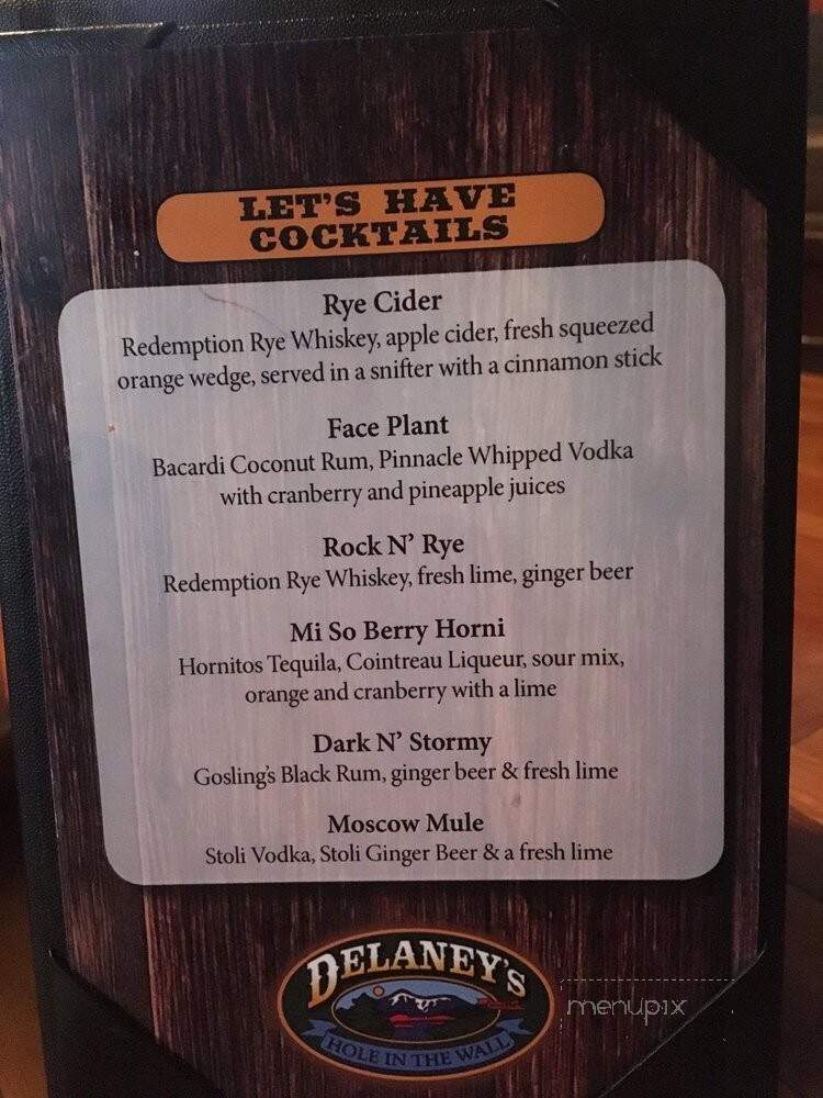 Delaney's Hole In The Wall - North Conway, NH menu_pic