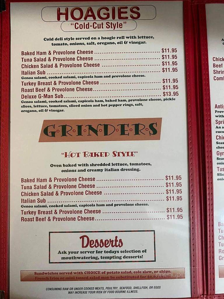 Gingerbread Man - Carlisle, PA menu_pic