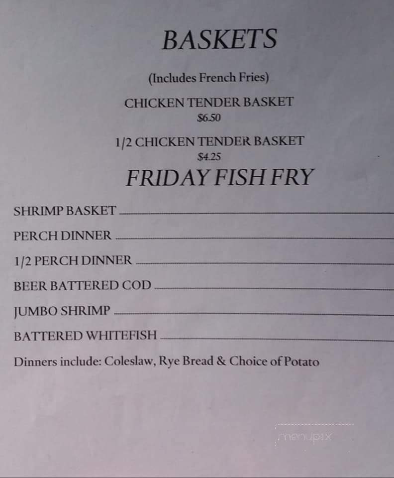 Sportsman's Bar - Cedar Grove, WI menu_pic