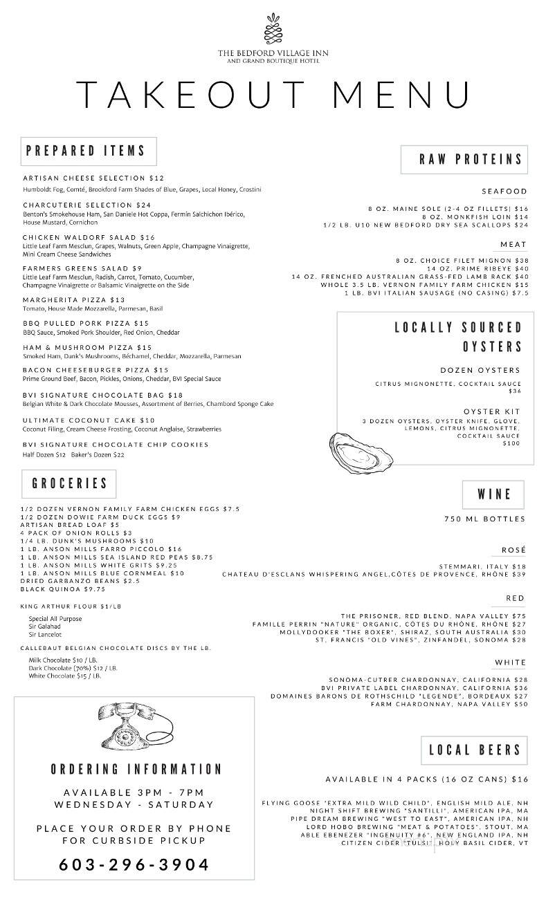 Tavern at Bedford Village Inn - Bedford, NH menu_pic