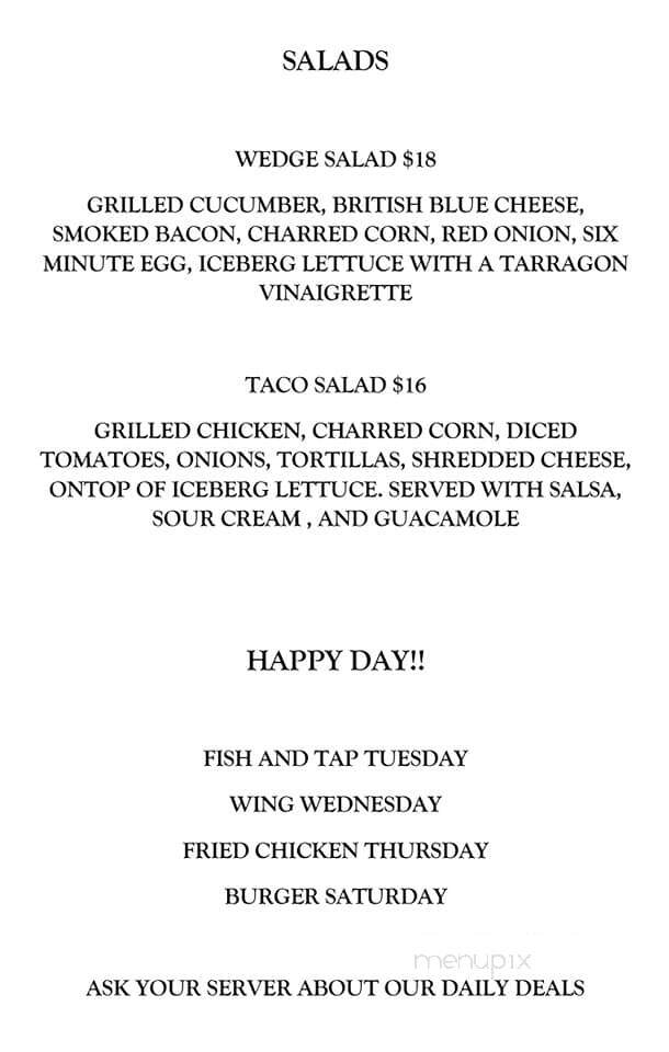 The Crown and Beaver Pub - North Bay, ON menu_pic