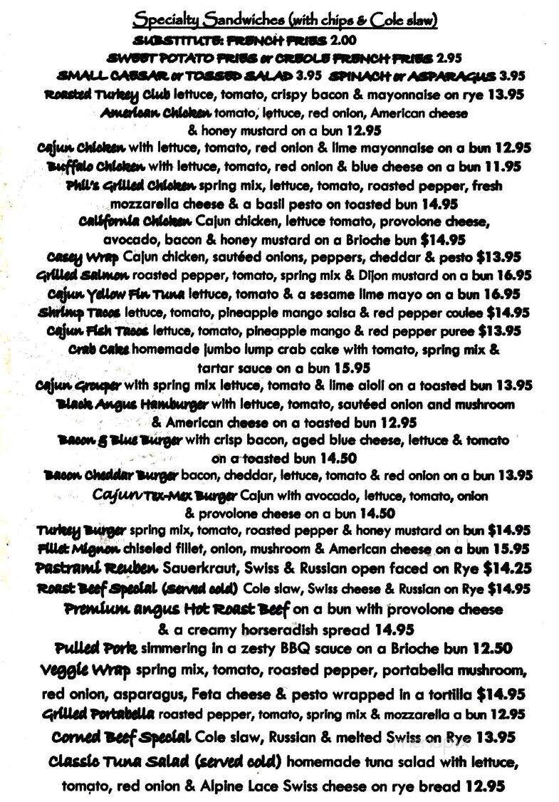 Vintage Bar & Grill - Abington, PA menu_pic