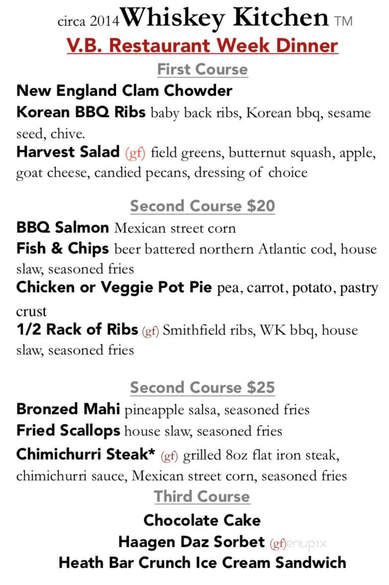 The Whiskey Kitchen - Virginia Beach, VA menu_pic