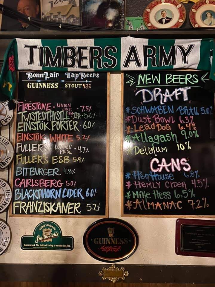 Bonn Lair - Sacramento, CA menu_pic