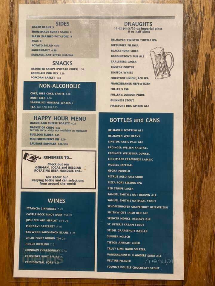 Bonn Lair - Sacramento, CA menu_pic