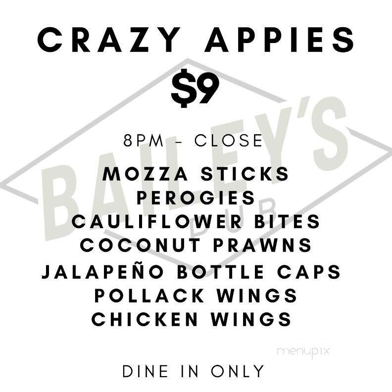 Bailey's Pub - Kamloops, BC menu_pic