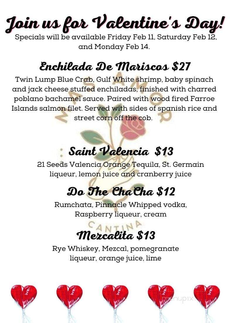 Mas Amor Cantina - Hickory, NC menu_pic