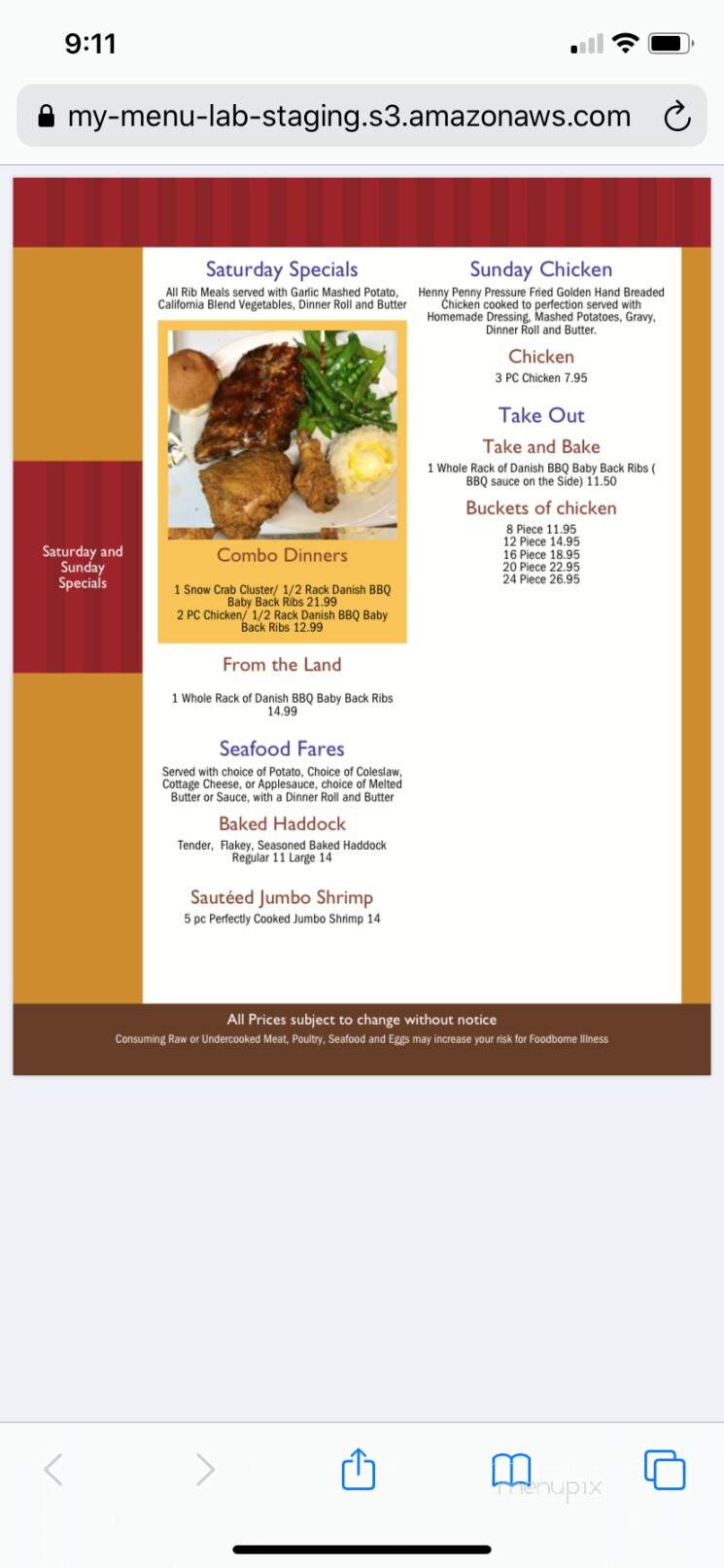 Good Times Restaurant and Banquet Hall - Mishicot, WI menu_pic