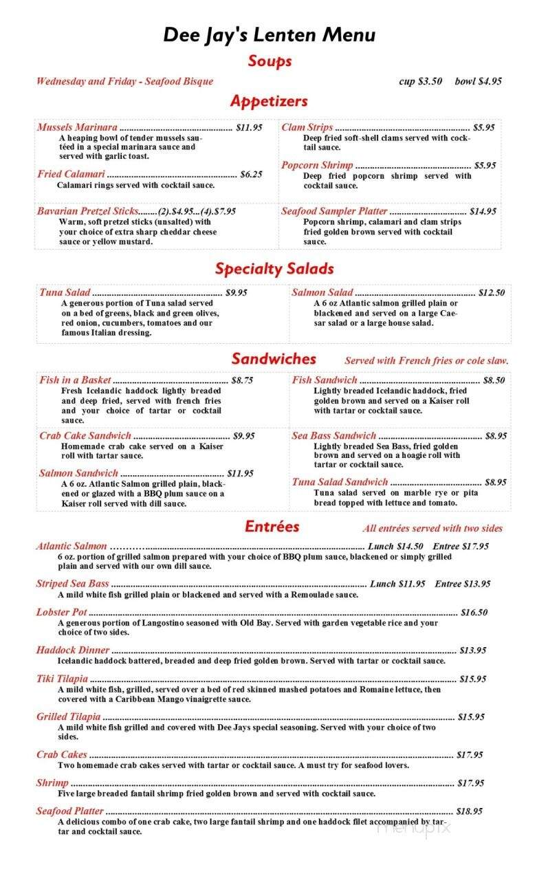 Dee Jay's - Weirton, WV menu_pic
