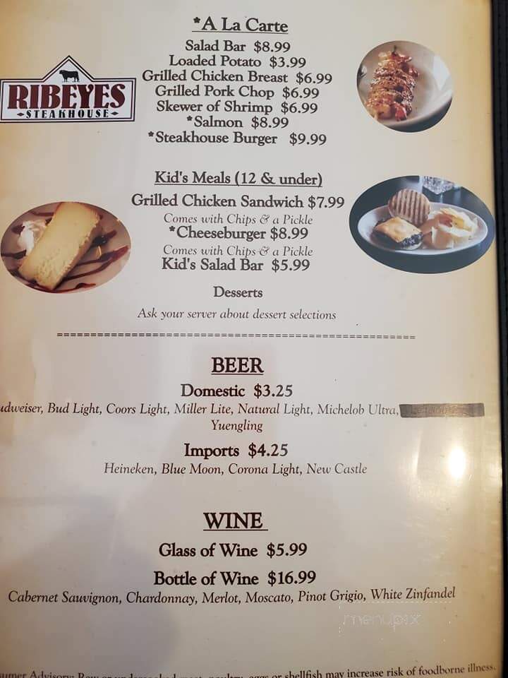 Ribeyes - Snow Hill, NC menu_pic