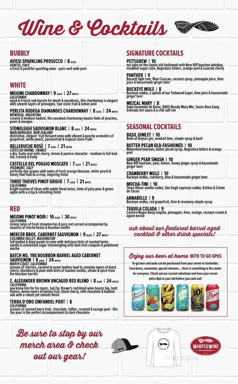 Warped Wing Brewpub & Smokery - Mason, OH menu_pic