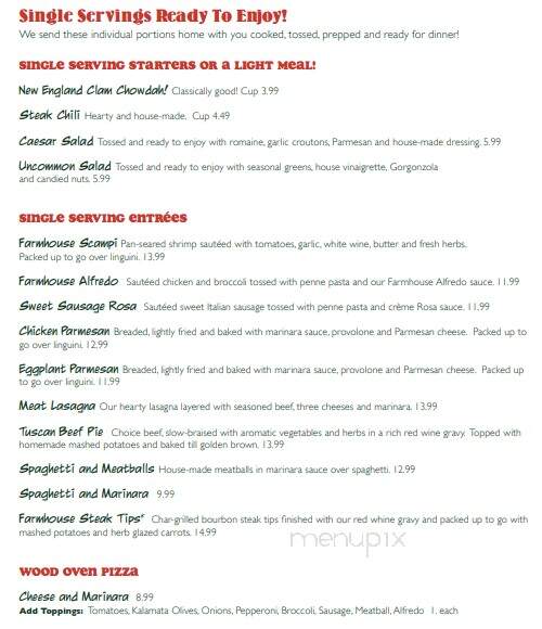 Italian Farmhouse - Plymouth, NH menu_pic