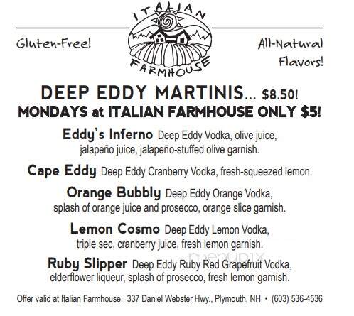 Italian Farmhouse - Plymouth, NH menu_pic