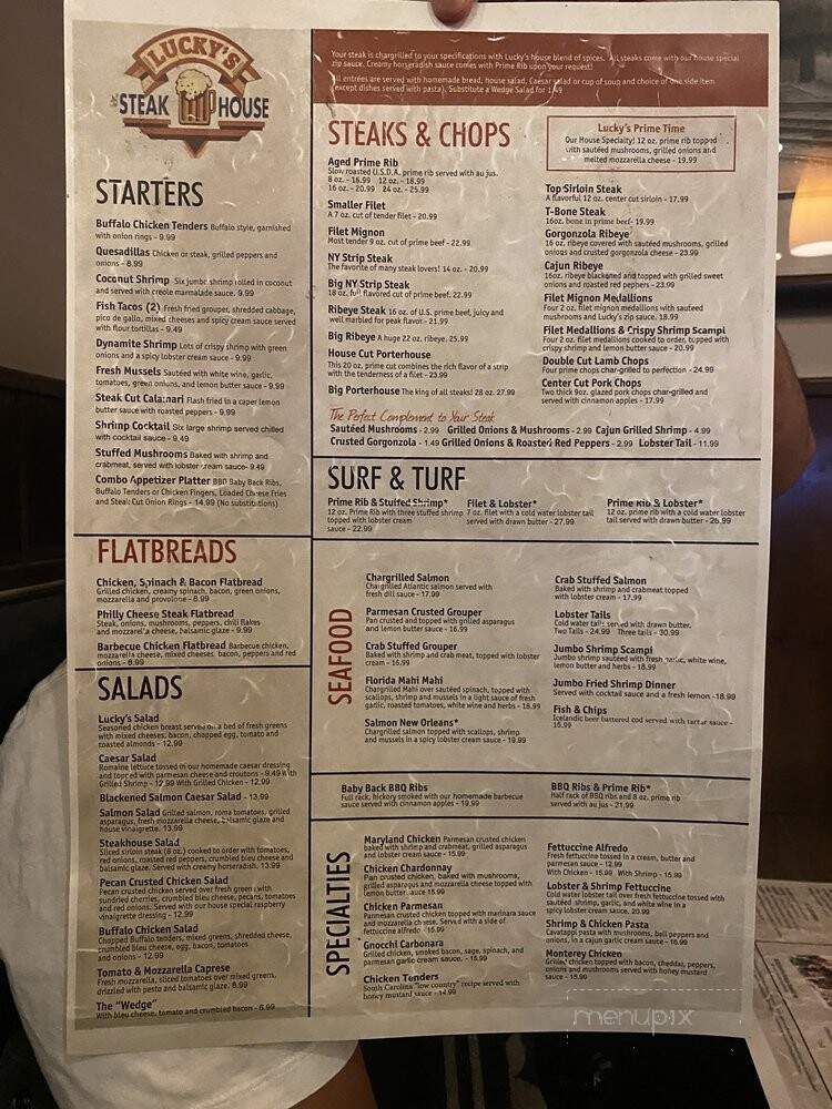 Lucky's Steakhouse - Imlay City, MI menu_pic