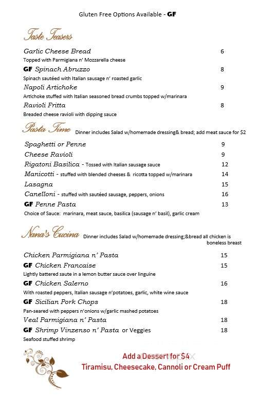 Sweet Aroma Ristorante - Delavan, WI menu_pic