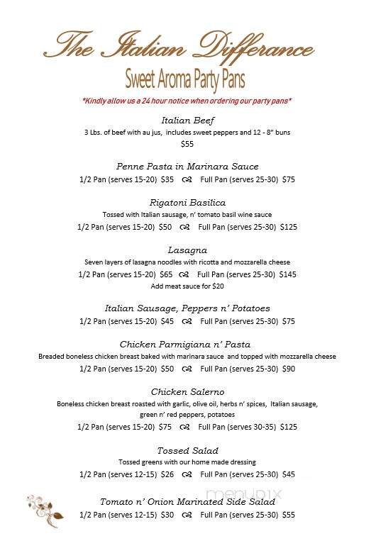 Sweet Aroma Ristorante - Delavan, WI menu_pic