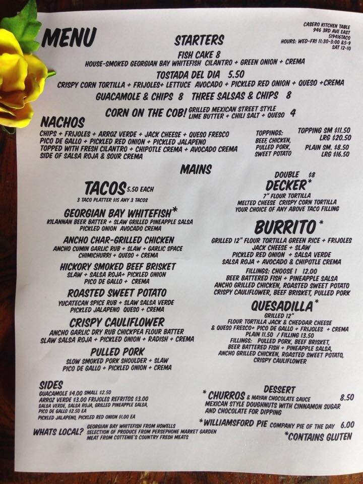 Casero Kitchen Table - Owen Sound, ON