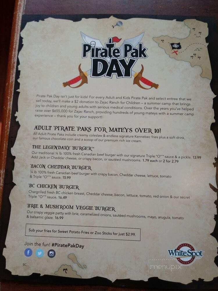 White Spot Restaurant - Penticton, BC menu_pic