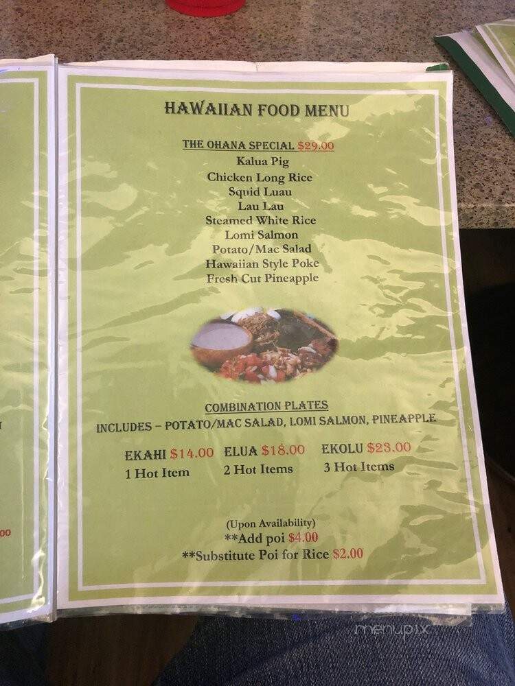 Bay View Restaurant - Kaneohe, HI menu_pic