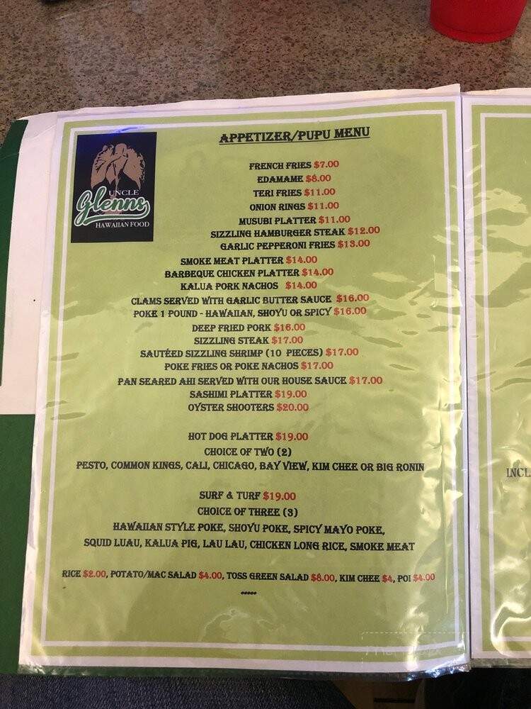 Bay View Restaurant - Kaneohe, HI menu_pic
