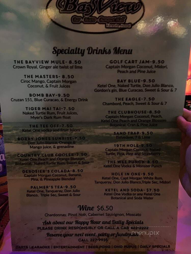 Bay View Restaurant - Kaneohe, HI menu_pic
