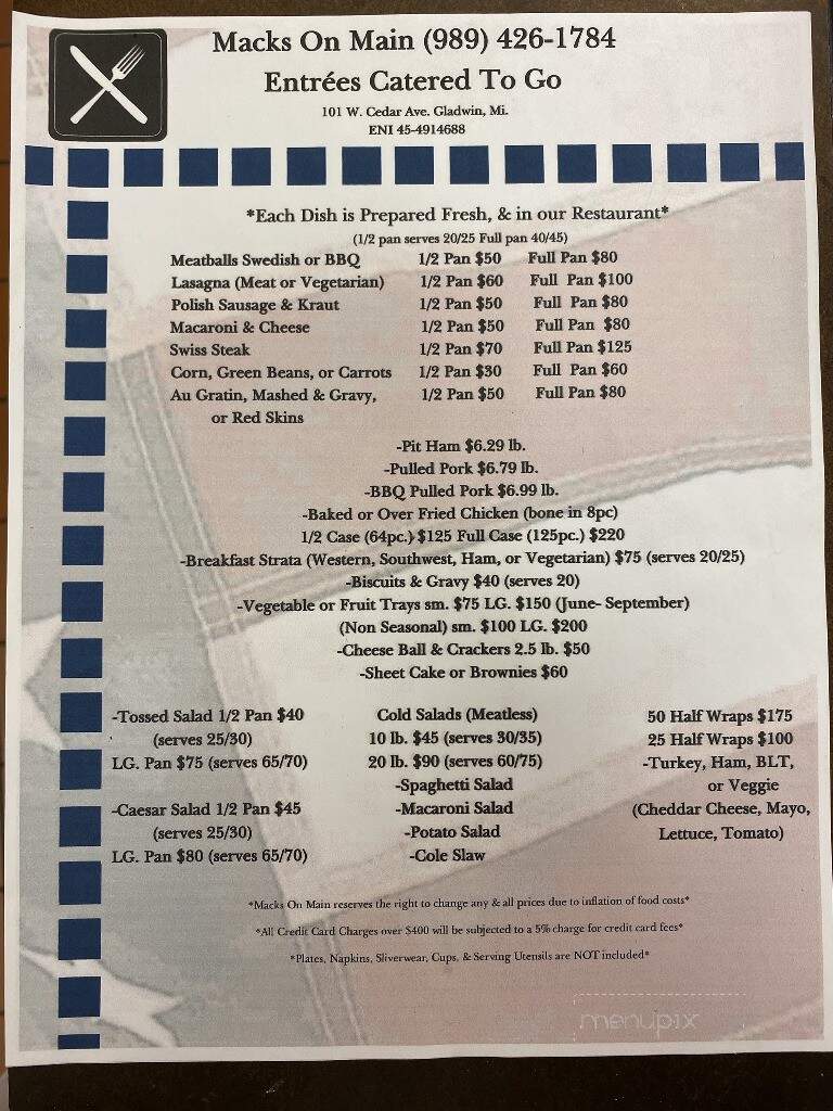 Mack's Menu Family Restaurant - Gladwin, MI menu_pic