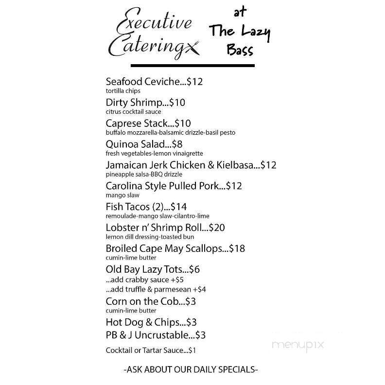 Lazy Bass Bayside Grill - North Wildwood, NJ menu_pic