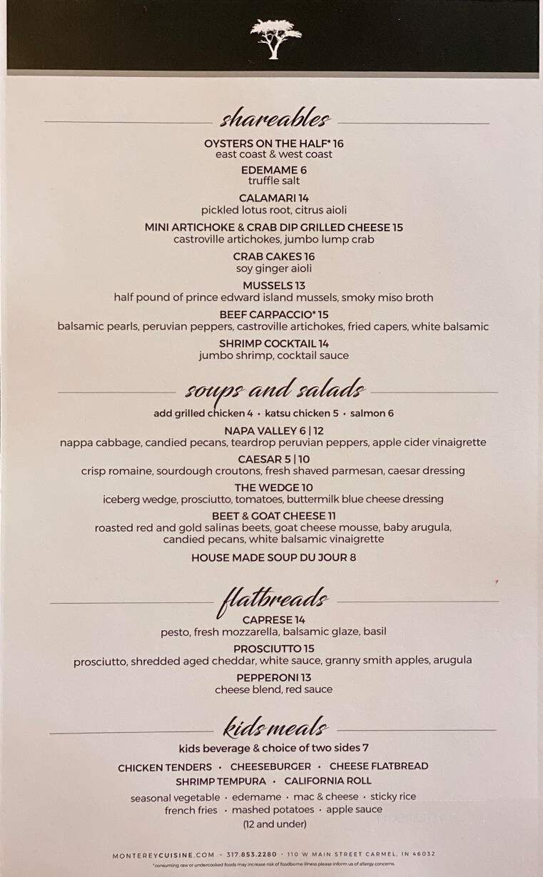 Monterey Cuisine - Carmel, IN menu_pic