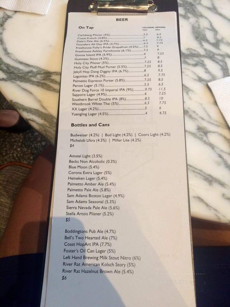 Meeting at Market - Charleston, SC menu_pic