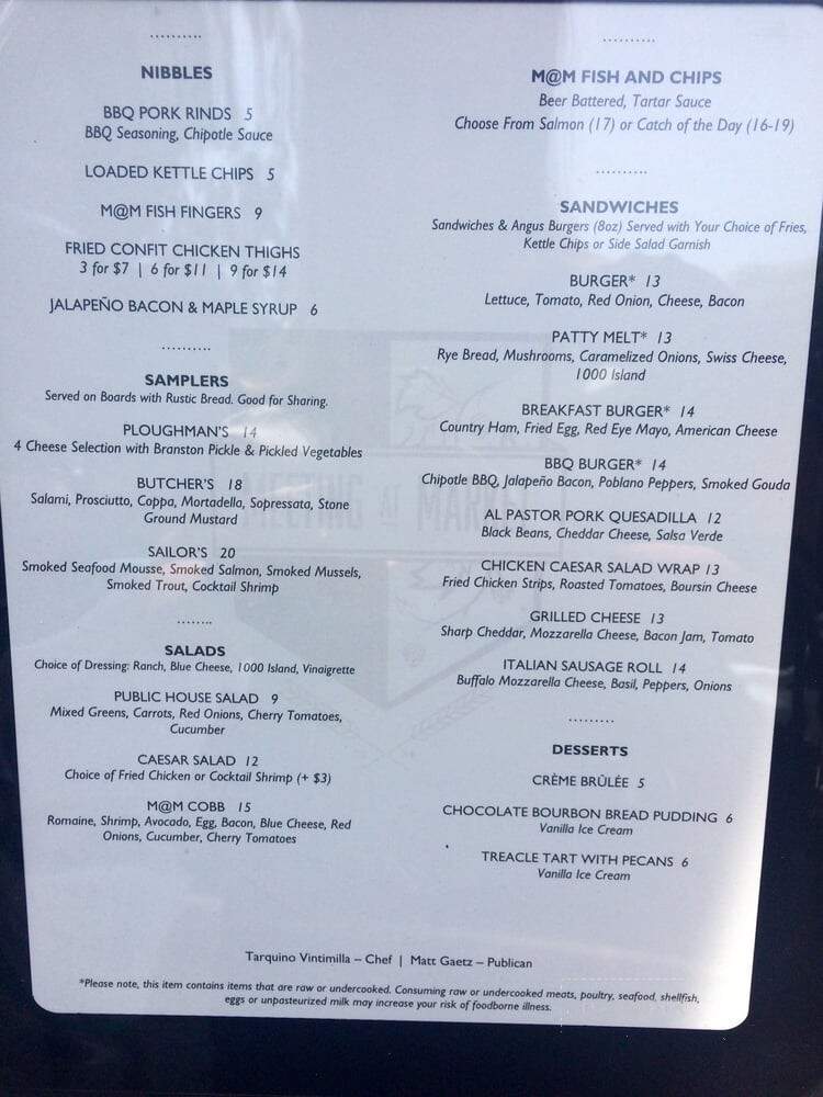 Meeting at Market - Charleston, SC menu_pic