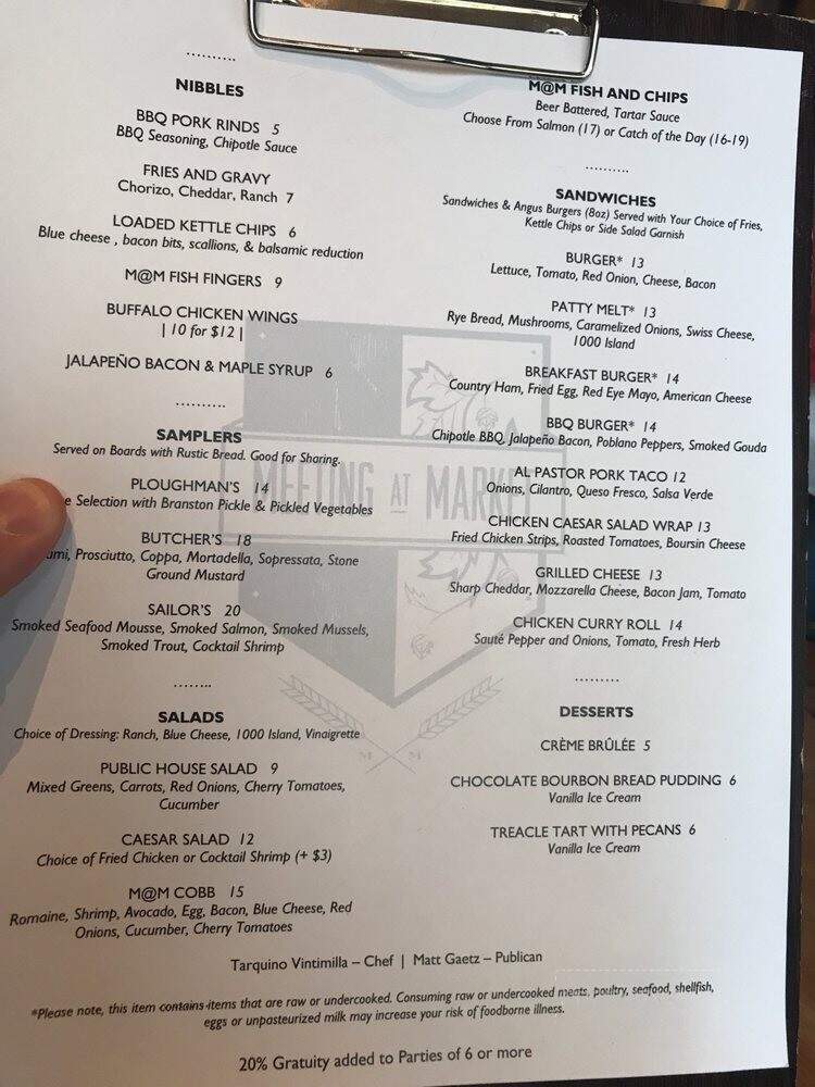 Meeting at Market - Charleston, SC menu_pic
