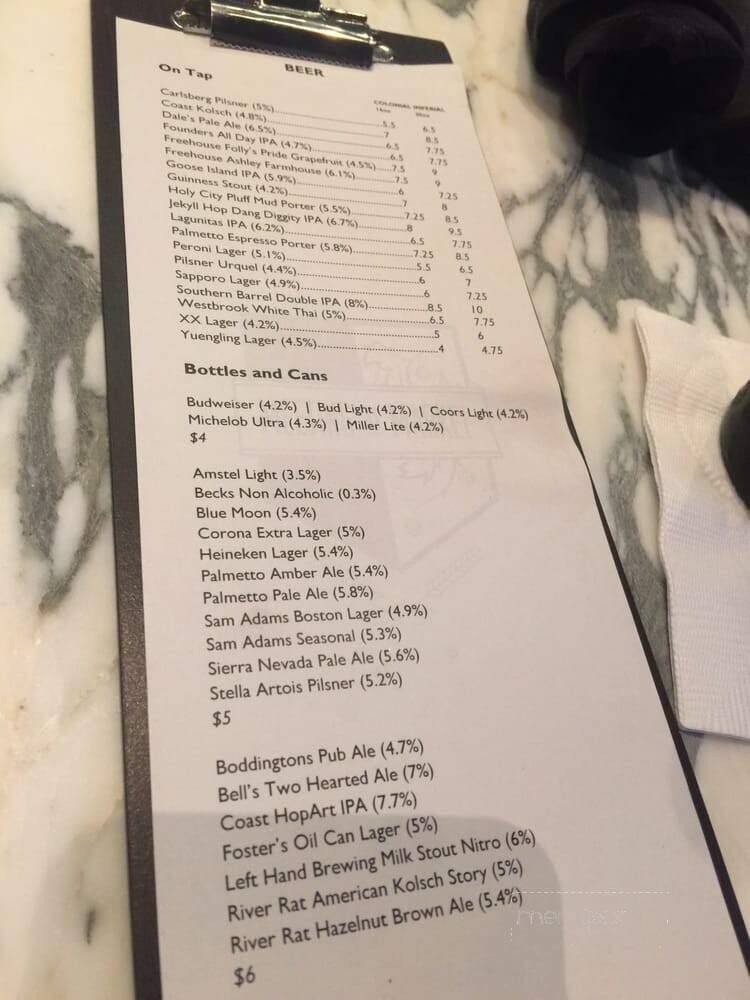 Meeting at Market - Charleston, SC menu_pic