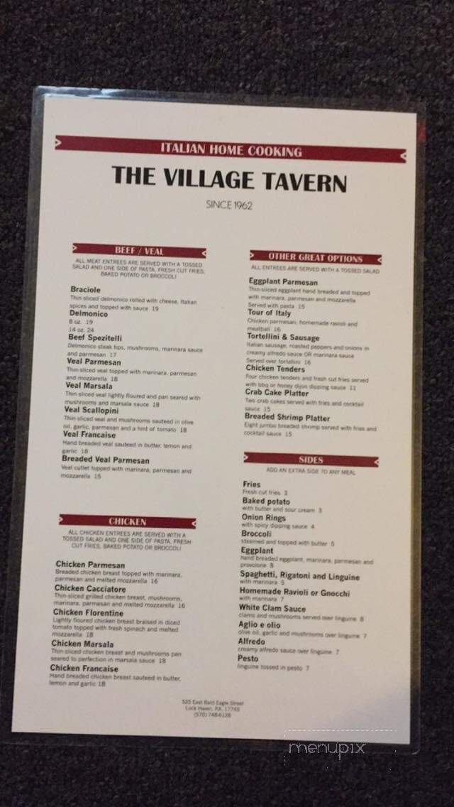 Village Tavern - Lock Haven, PA menu_pic