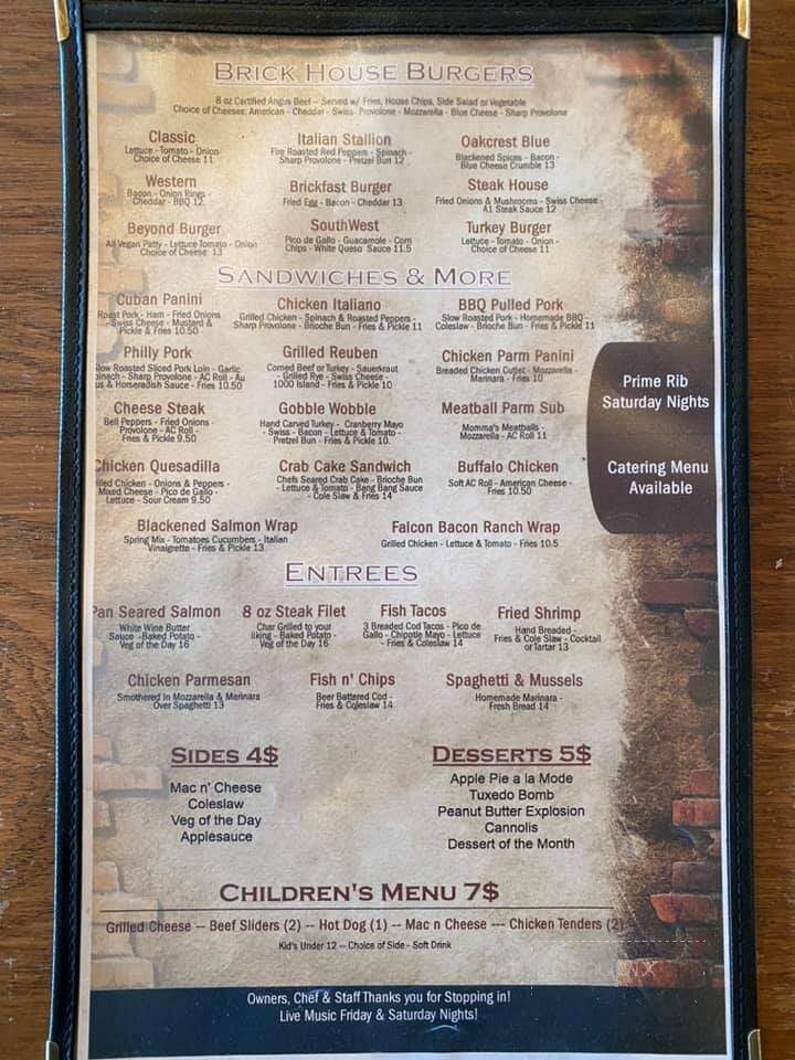 Brick House Pub and Grille - Mays Landing, NJ menu_pic